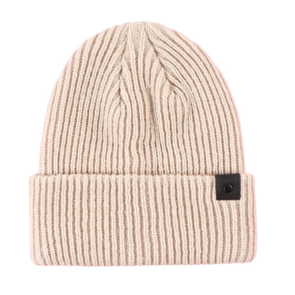 Beige Ribbed Beanie